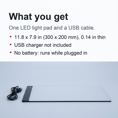 A4 LED Acrylic Drawing Board - Ultra Thin Dimmable Tracing Light Box
