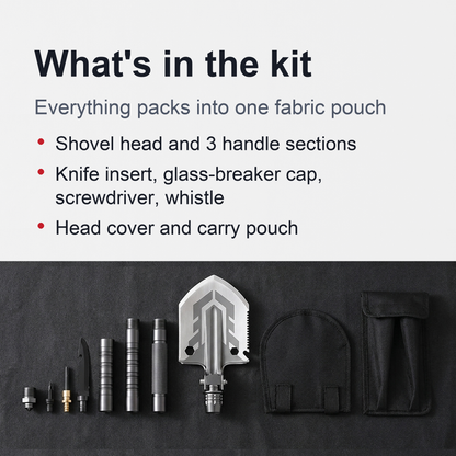 Indestructible Survival Shovel – Folding Shovel Set with Manganese Steel Head