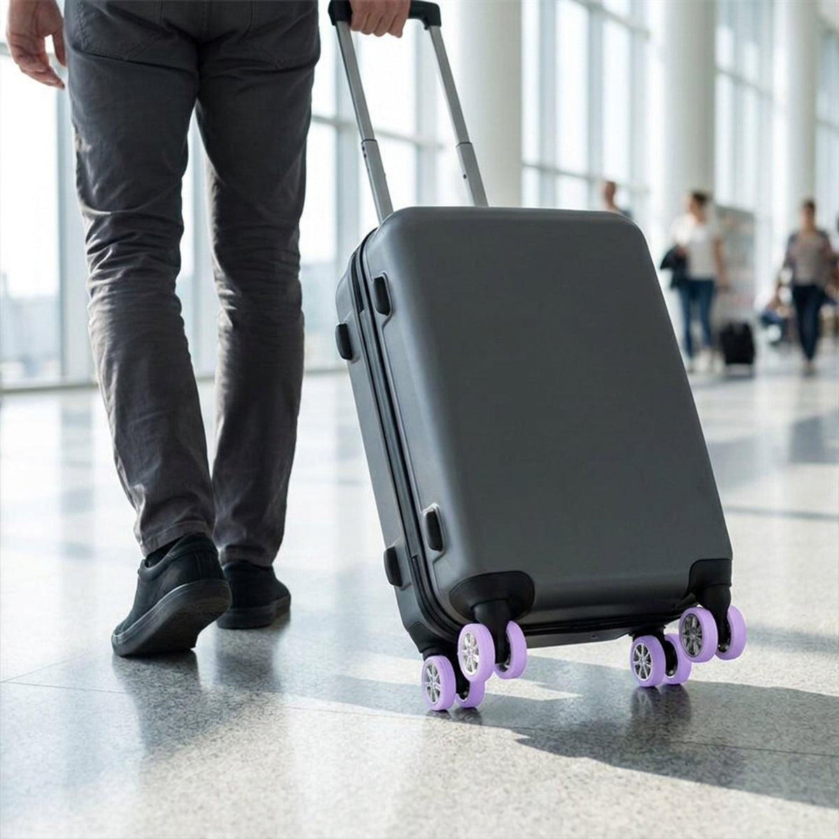Silicone Luggage Wheel Covers - Stretch Bands for Double-Wheel Spinner Casters