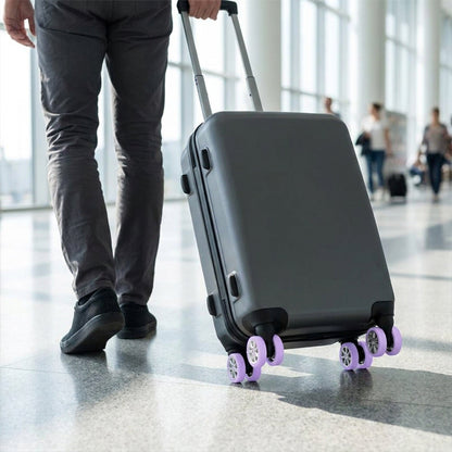 Silicone Luggage Wheel Covers - Stretch Bands for Double-Wheel Spinner Casters
