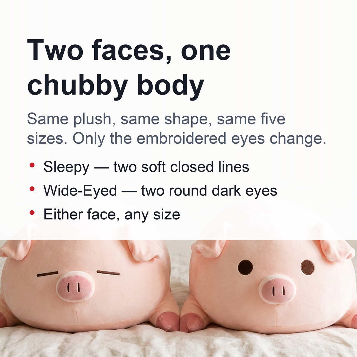 Chubby Pig Plush Pillow — Ultra-Soft Squishy Hug Cushion, 15.7" to 39.4"