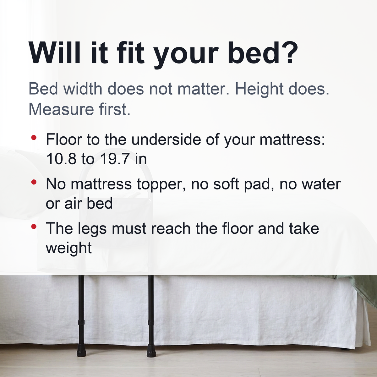 Elderly Safety Bed Guard Rail - Adjustable Height and Fall Prevention Bed Rails for Adults