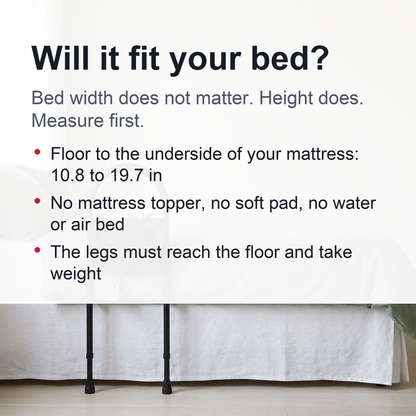 Elderly Safety Bed Guard Rail - Adjustable Height and Fall Prevention Bed Rails for Adults