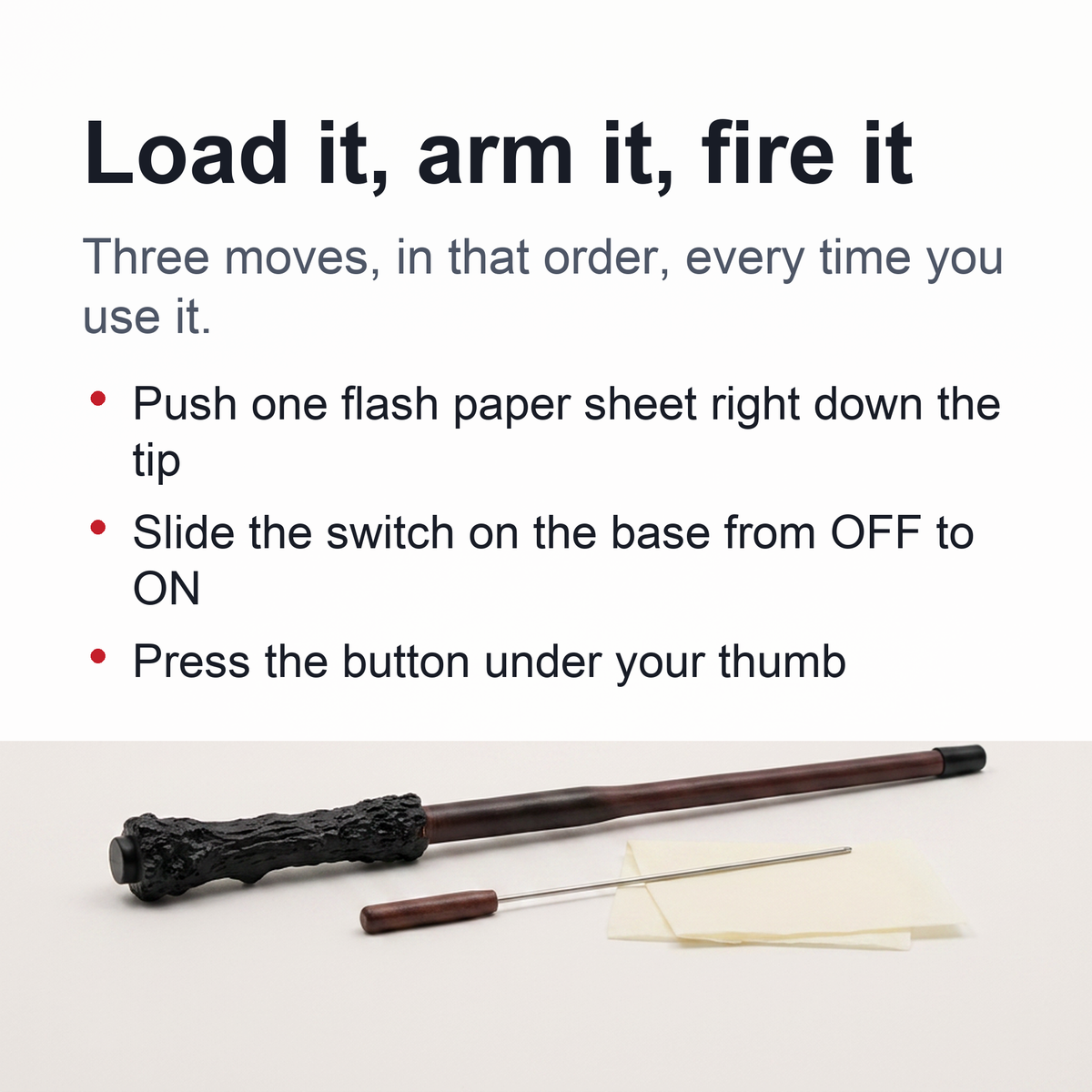 Fire Wand That Shoots Fire - Cosplay Electronic Fire Flasher, Magic Wands Tricks, Flame Lighter Device, Magicians Props