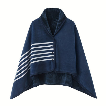 Cozy Checkered Knit Blanket – Double-Layer Soft Polyester Throw for Office Naps, Winter Warmth, and Stylish Home Comfort