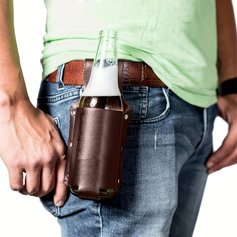Adjustable Bottle Holster Waist Bag – Fanny Pack Drink Holder Belt for 12oz Bottles, Durable Outdoor Design for Travel, Hiking & Backyard Events