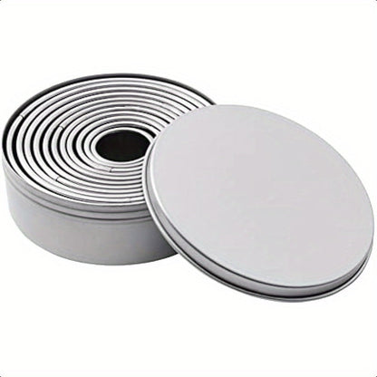 Stainless Steel Round Cookie Cutter Set – Heavy-Duty Circle Biscuit and Pastry Cutters with 11 Sizes for Baking Precision
