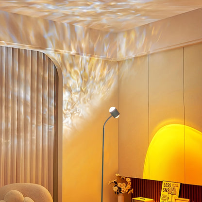 LED Sunset & Water Ripple Projection Lamp – Dual Head Rainbow Light for Photography, Parties & Cozy Room Decor