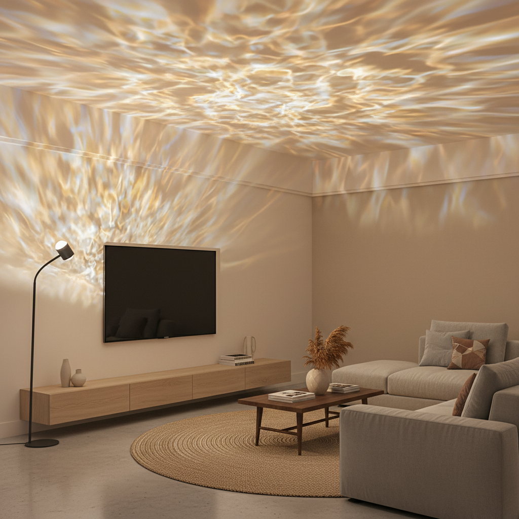LED Sunset & Water Ripple Projection Lamp – Dual Head Rainbow Light for Photography, Parties & Cozy Room Decor