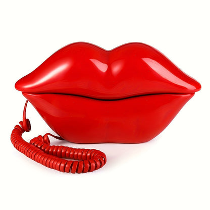 Retro Lip Corded Telephone – Quirky Analog Mouth Phone for Home Decor, Fun Gift & Vintage Room Accent