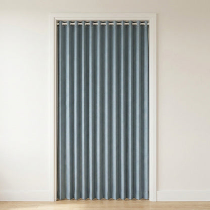 Blackout Door Curtain – Accordion Folding Room Divider Curtain for Doorways & Closets, Pleated Fabric Panel with Hooks