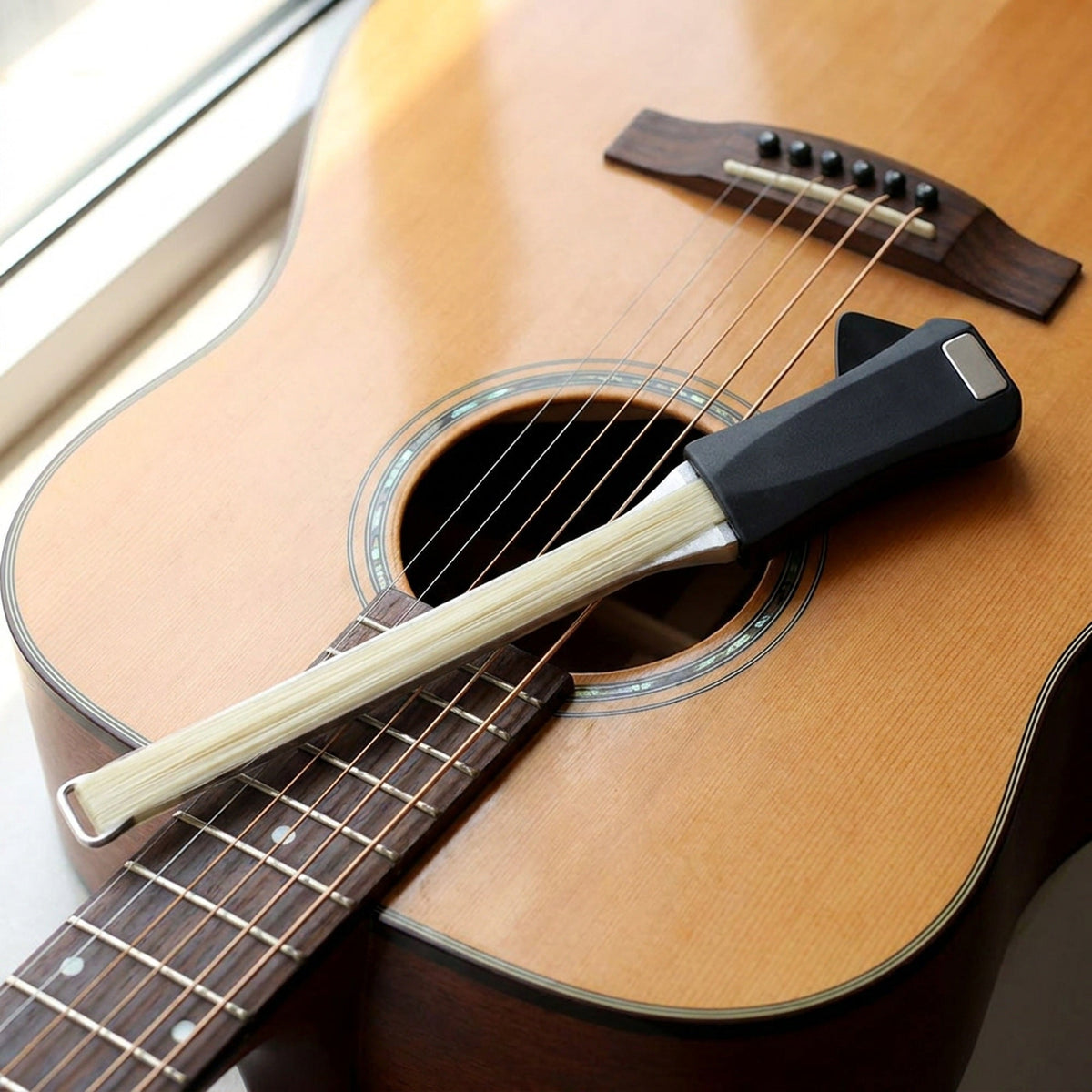 Guitar Bow for Acoustic Guitar – Violin Bow for Guitar with Built-In Pick (Guitar Playing Bow)