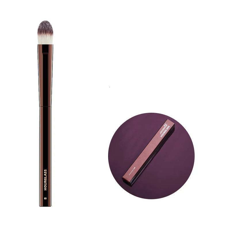 Professional Hourglass Makeup Brush Set – Retractable Eyeshadow, Foundation, Concealer, Powder & Eyeliner Brushes for Beauty Pros
