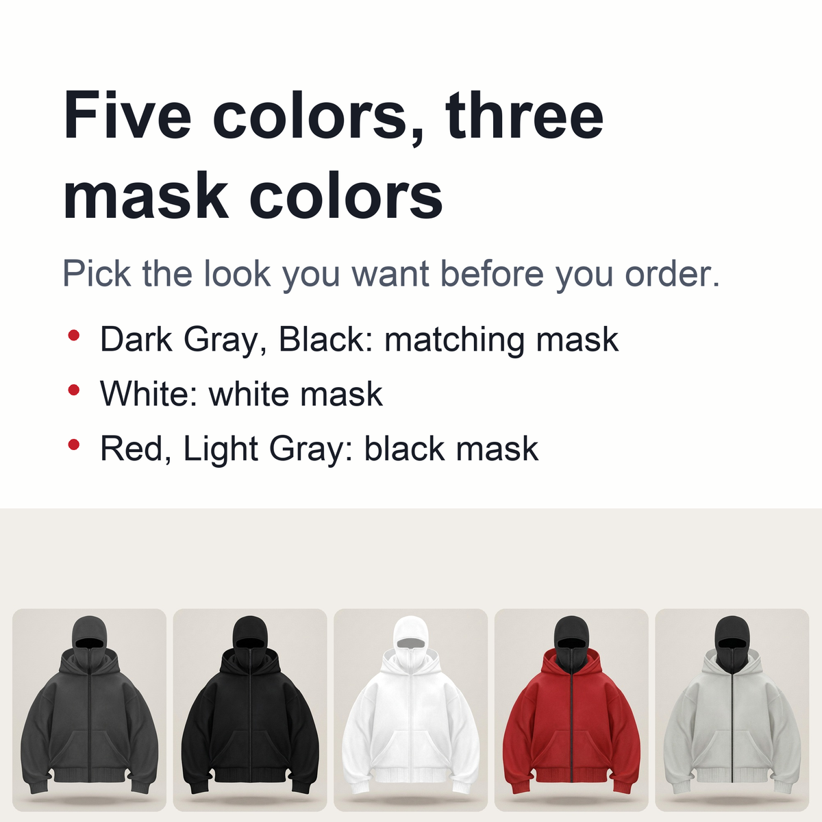Men's Winter Balaclava Zip Hoodie – Warm Hooded Sweatshirt with Built-In Face Mask for Outdoor Adventures