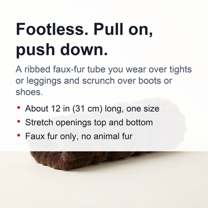 Faux Fur Leg Warmers for Women – Thick Imitation Mink Plush, Mid-Length