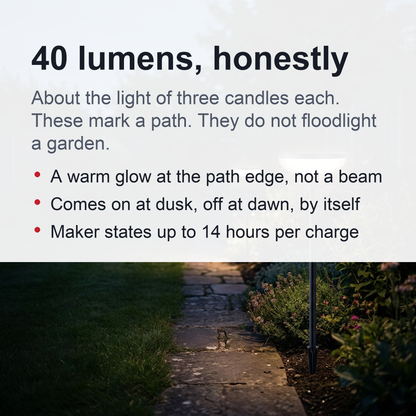 Solar Garden Pathway Lights - Adjustable-Height Path Markers with Auto Dusk-to-Dawn, 2 or 6 Lights