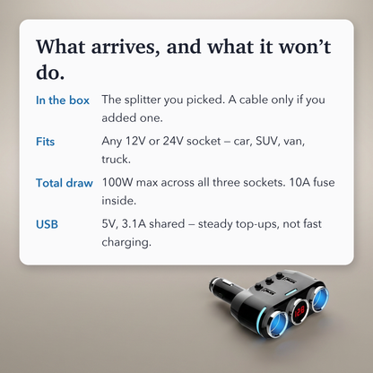 Car Splitter Cigarette Lighter Socket