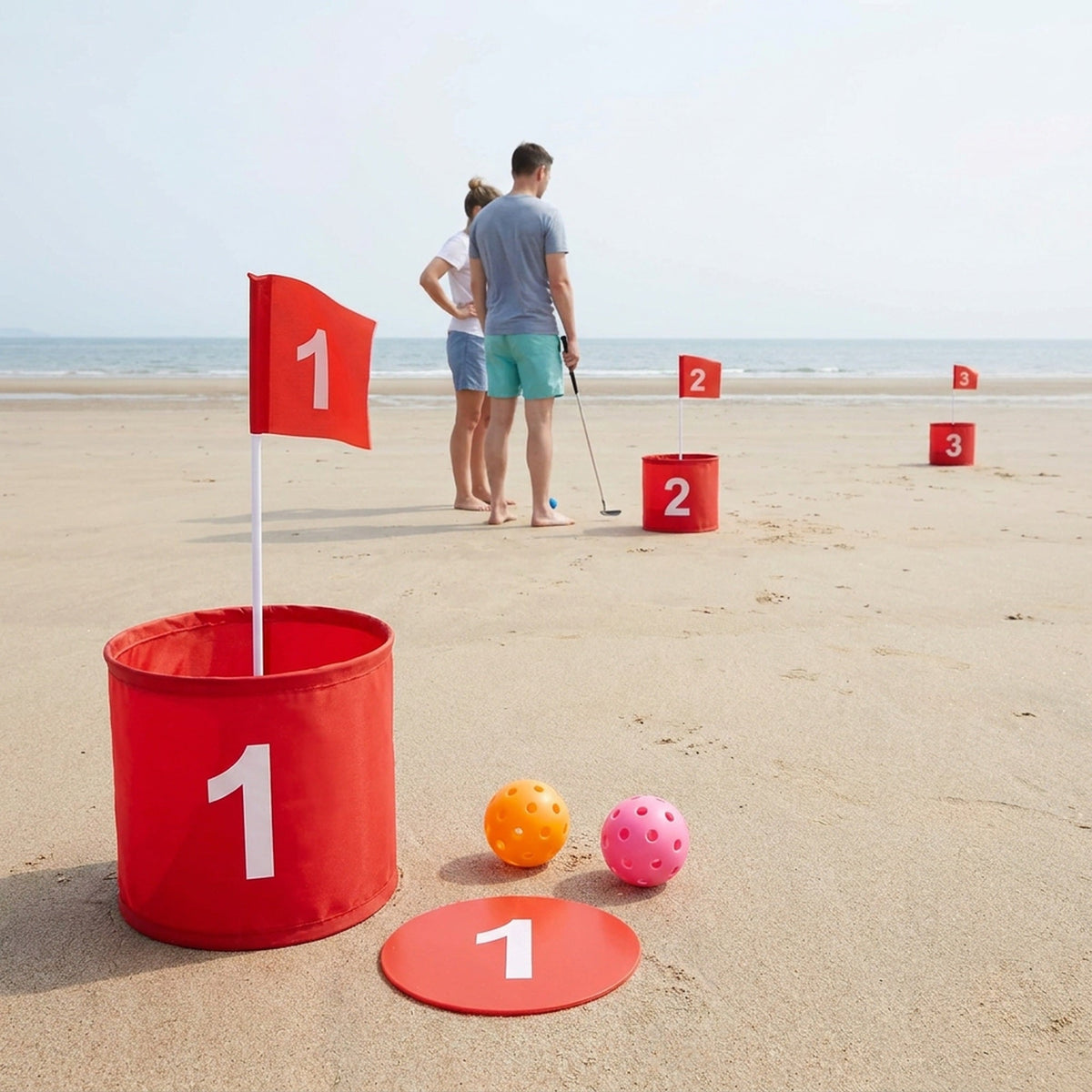 Backyard Golf Chipping Game – Portable Yard Golf Target Set with Pop-Up Buckets, Numbered Flags, Tee Markers & Carry Bag