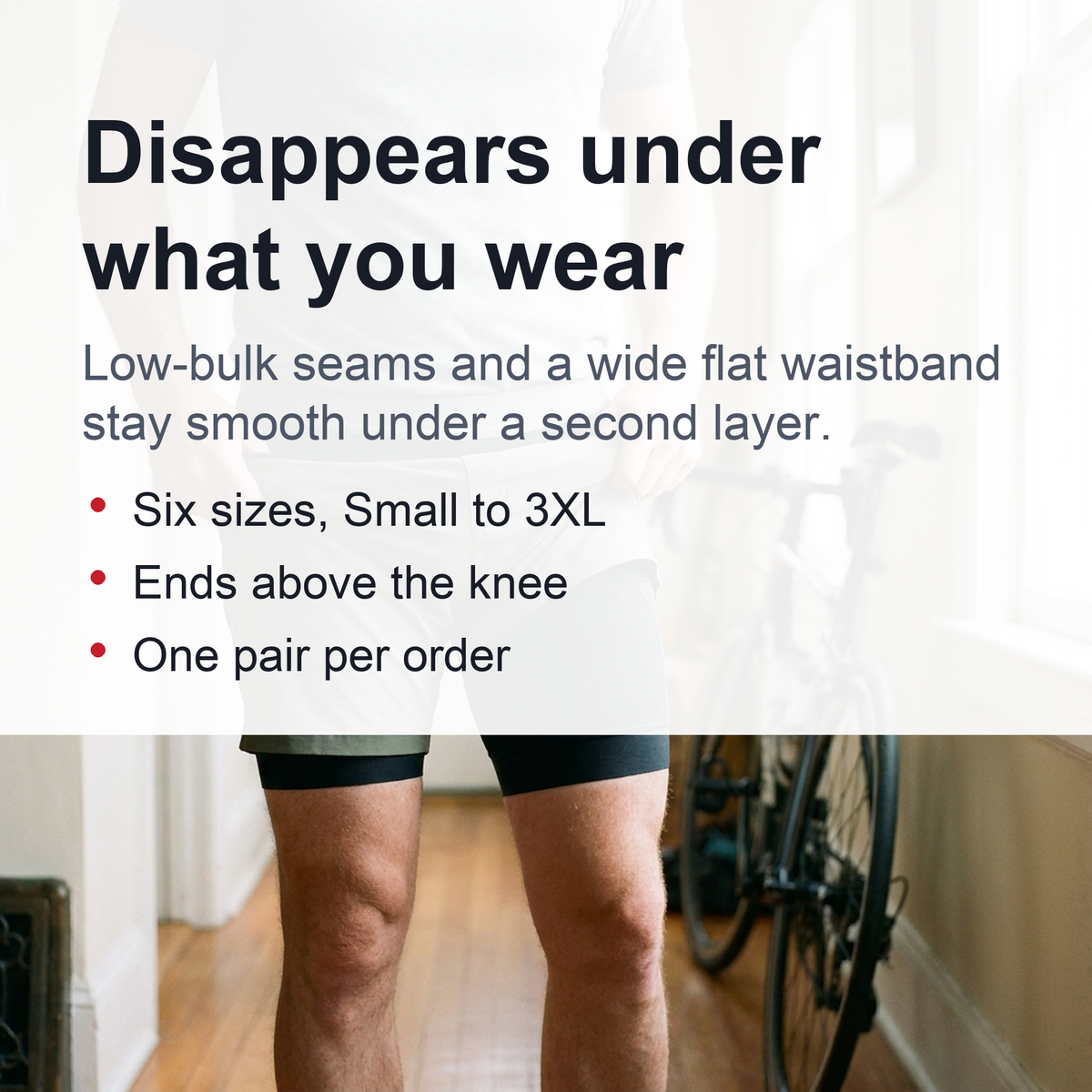 Breathable Men's Padded Cycling Shorts – 5D Underwear with Anti-Slip Leg Grips