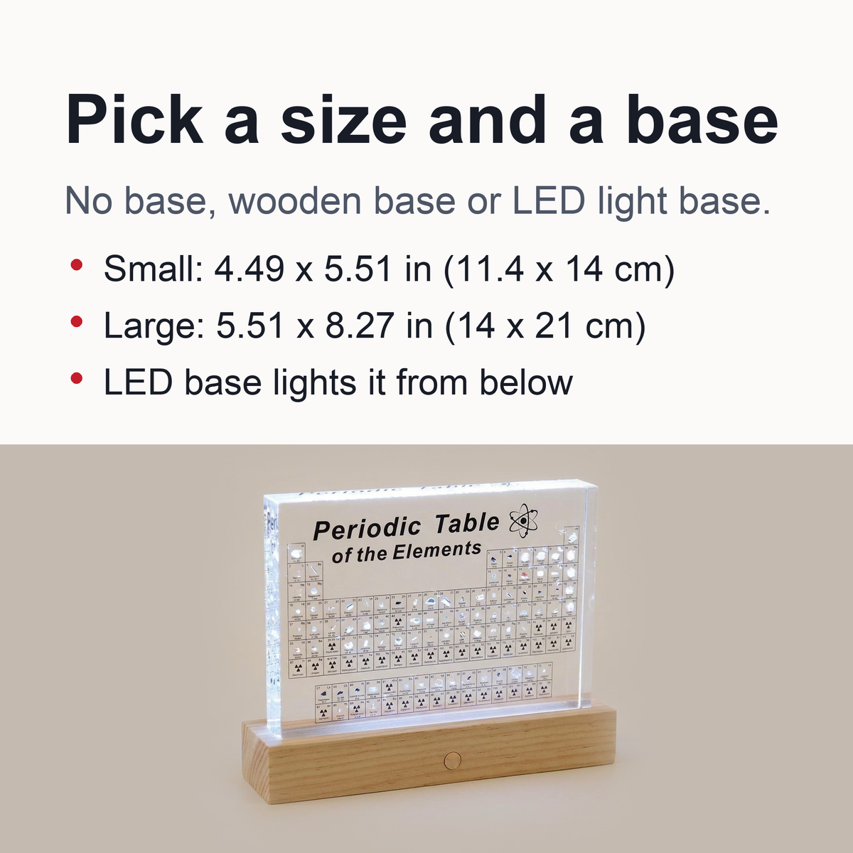 Acrylic Periodic Table with Real Elements – Perfect Gift for Science Enthusiasts & Students