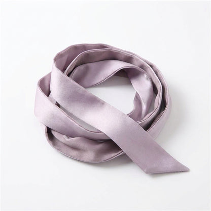 Satin Narrow Scarf - Long Skinny Neck & Hair Ribbon in 10 Colors