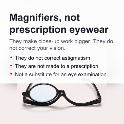 Rotating Makeup Reading Glasses - Magnifying Flip Down Cosmetic Readers for Women