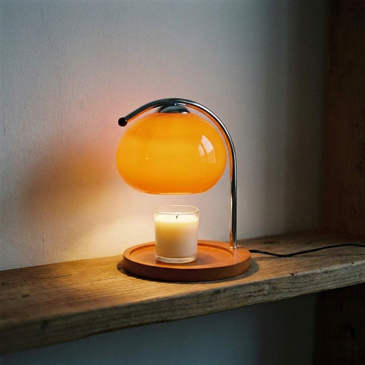 Retro Glass Dimmable Candle Warmer Lamp - Warm & Aromatic Ambiance