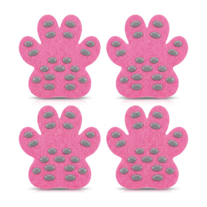 Disposable Dog Paw Pads - Self-Adhesive Rubber-Tread Stickers, Set of 4 in Black, Pink or Blue