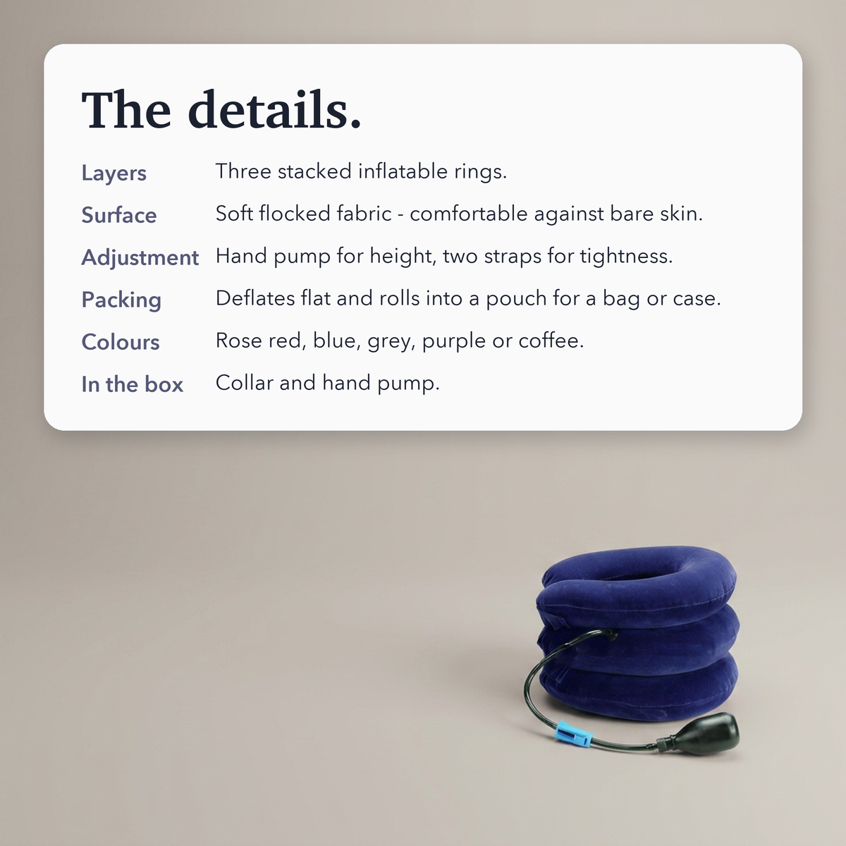 Three Layers Cervical Neck Traction Inflatable Pillow