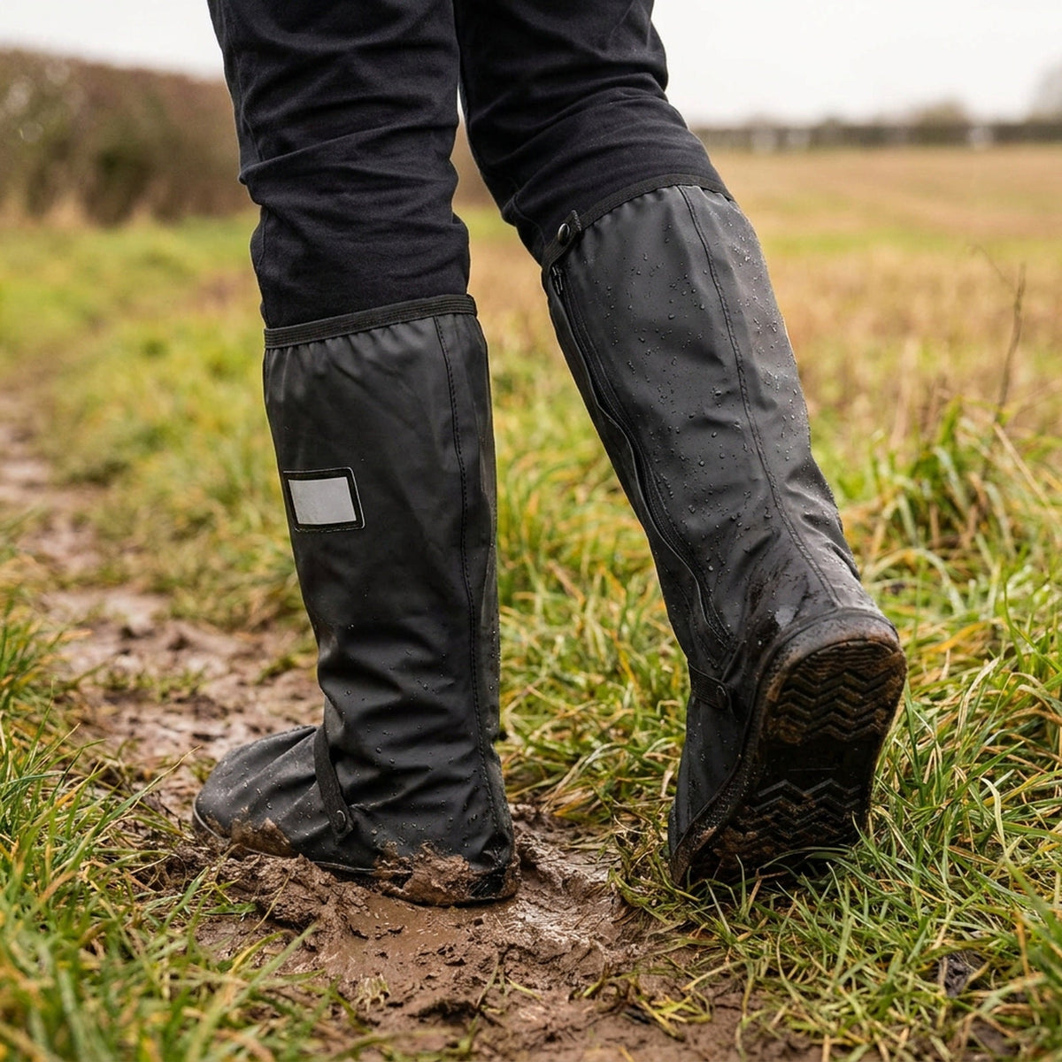 Waterproof Boot Covers - Waterproof Rain Boot Shoe Cover with Reflector