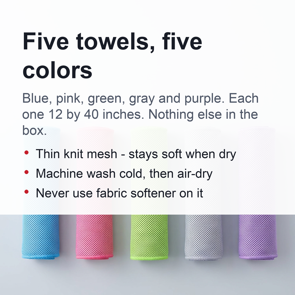Instant Chill Cooling Towels – 5-Pack Sweat Towels for Neck & Face, Ideal for Gym, Running, Yoga & Outdoor Sports