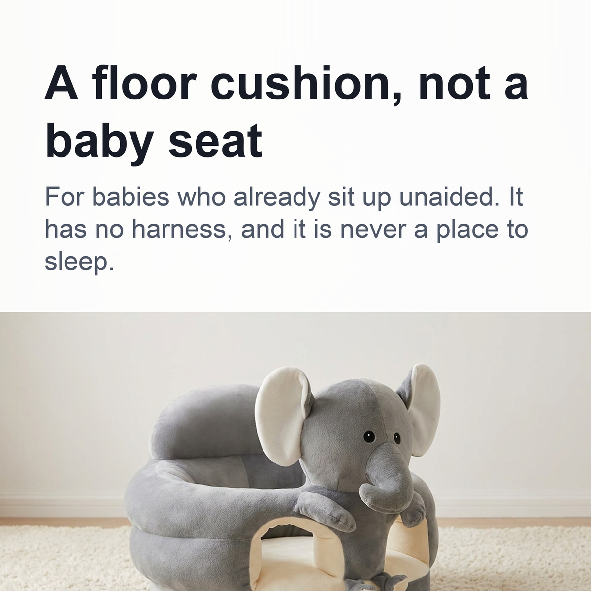 Plush Animal Floor Seat – Soft Foam Ring Cushion for Babies Who Already Sit Up