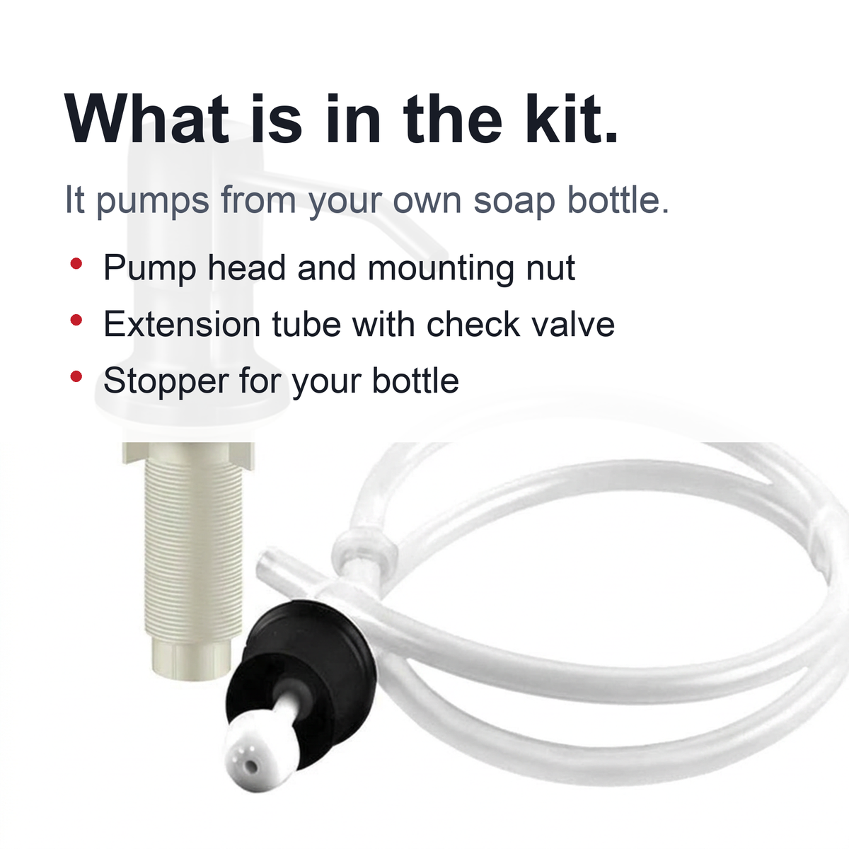 Sink Soap Dispenser Stainless Steel Extension Tube Kit for Liquid Soap Kitchen Sink Bathroom