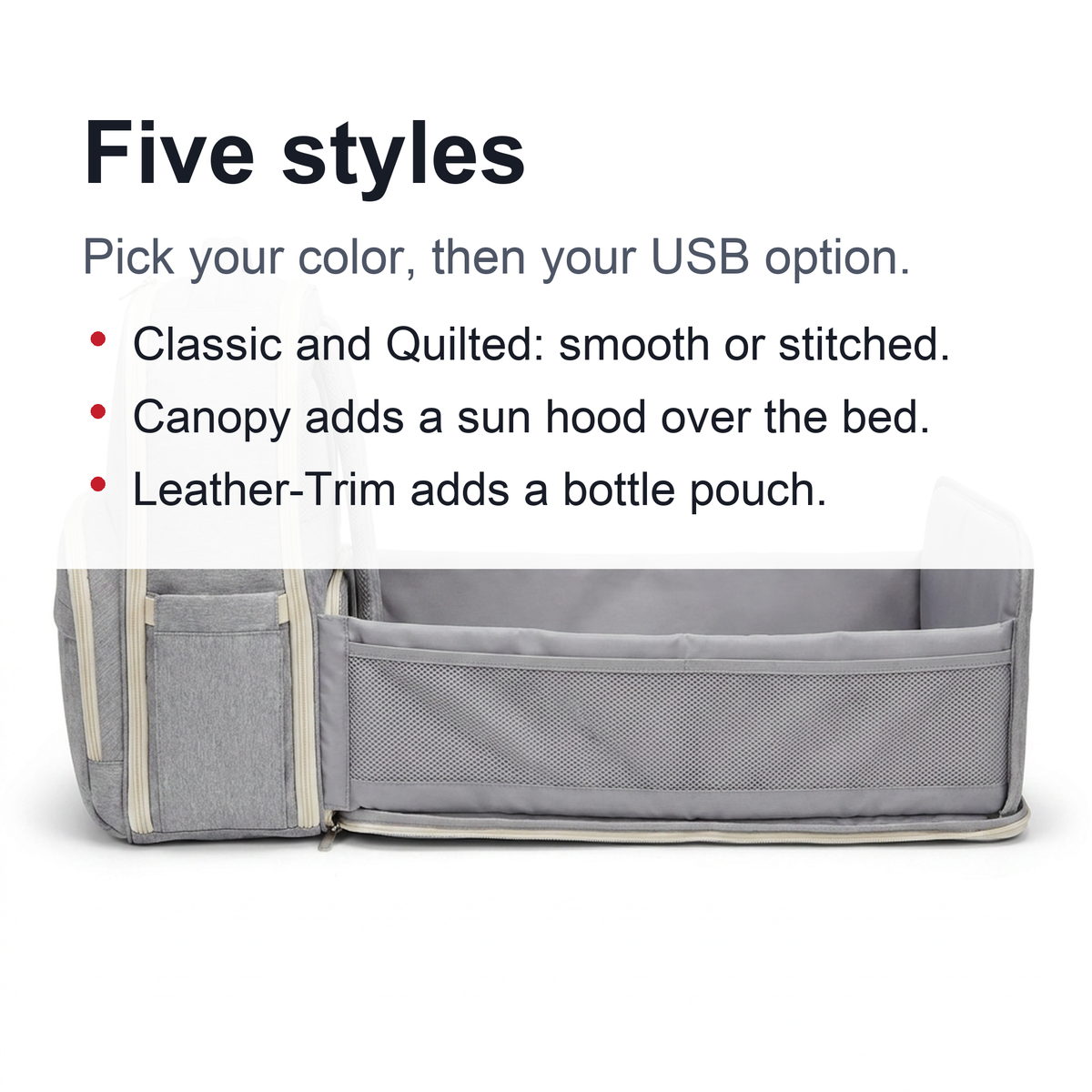 Fold-Out Diaper Bag Backpack — Opens Into a Changing Station