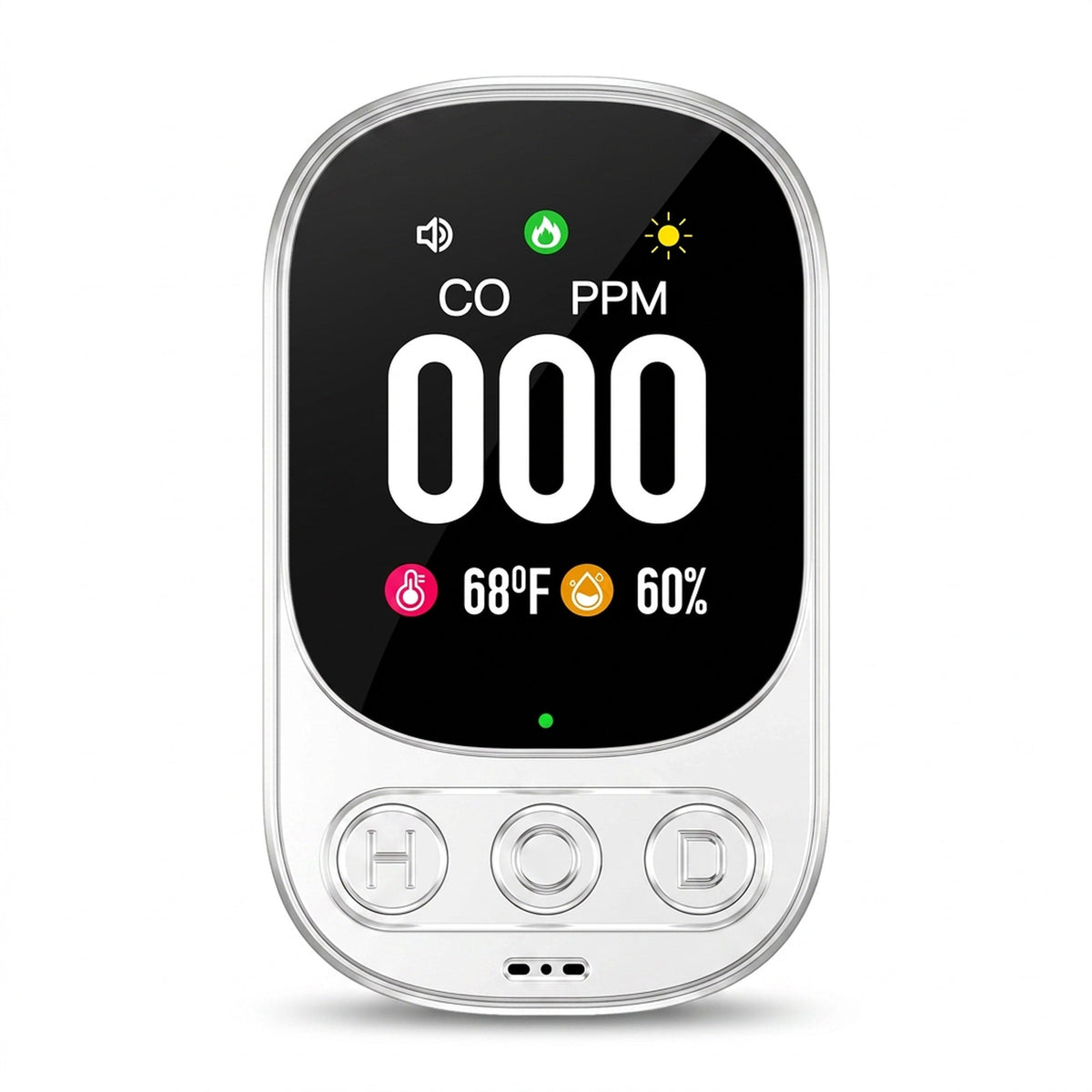 Plug-in Carbon Monoxide Detector – 3-in-1 CO Level Alarm with Temperature & Humidity Sensor, Easy Install Safety Device