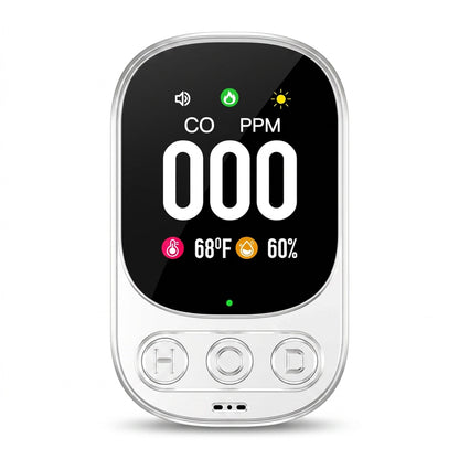 Plug-in Carbon Monoxide Detector – 3-in-1 CO Level Alarm with Temperature & Humidity Sensor, Easy Install Safety Device