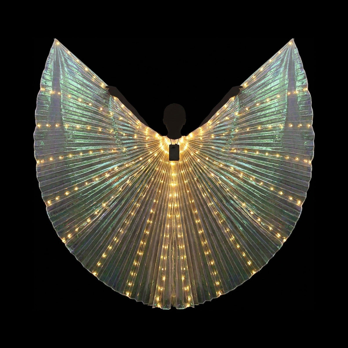 LED Isis Wings - Light-Up Costume Butterfly Wings with Telescopic Rods, 7 Colors, Adult & Child Sizes