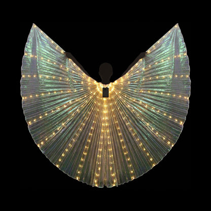 LED Isis Wings - Light-Up Costume Butterfly Wings with Telescopic Rods, 7 Colors, Adult & Child Sizes