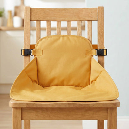 Portable Baby Dining Chair Harness – Washable Fabric Travel High Chair Seat with Safety Belt That Straps Around a Standard Dining Chair
