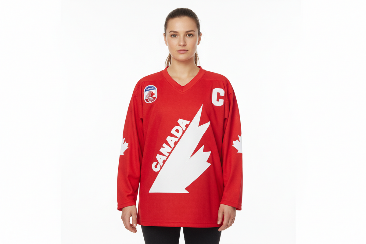 Maple Leaf Hockey Sweatshirt – Embroidered Sports-Inspired Streetwear with Breathable Comfort
