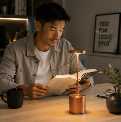 Rechargeable LED Touch Table Lamp - Dimmable Bedside Night Light for Bedrooms, Outdoor Ambience, Reading and Modern Home Decor