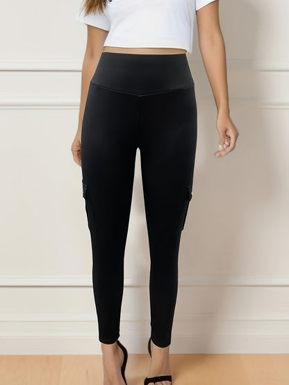 High-Waisted Sculpt & Support Yoga Leggings –  Cargo Style Activewear for Women with Tummy Control and Seamless Fit for All-Day Movement