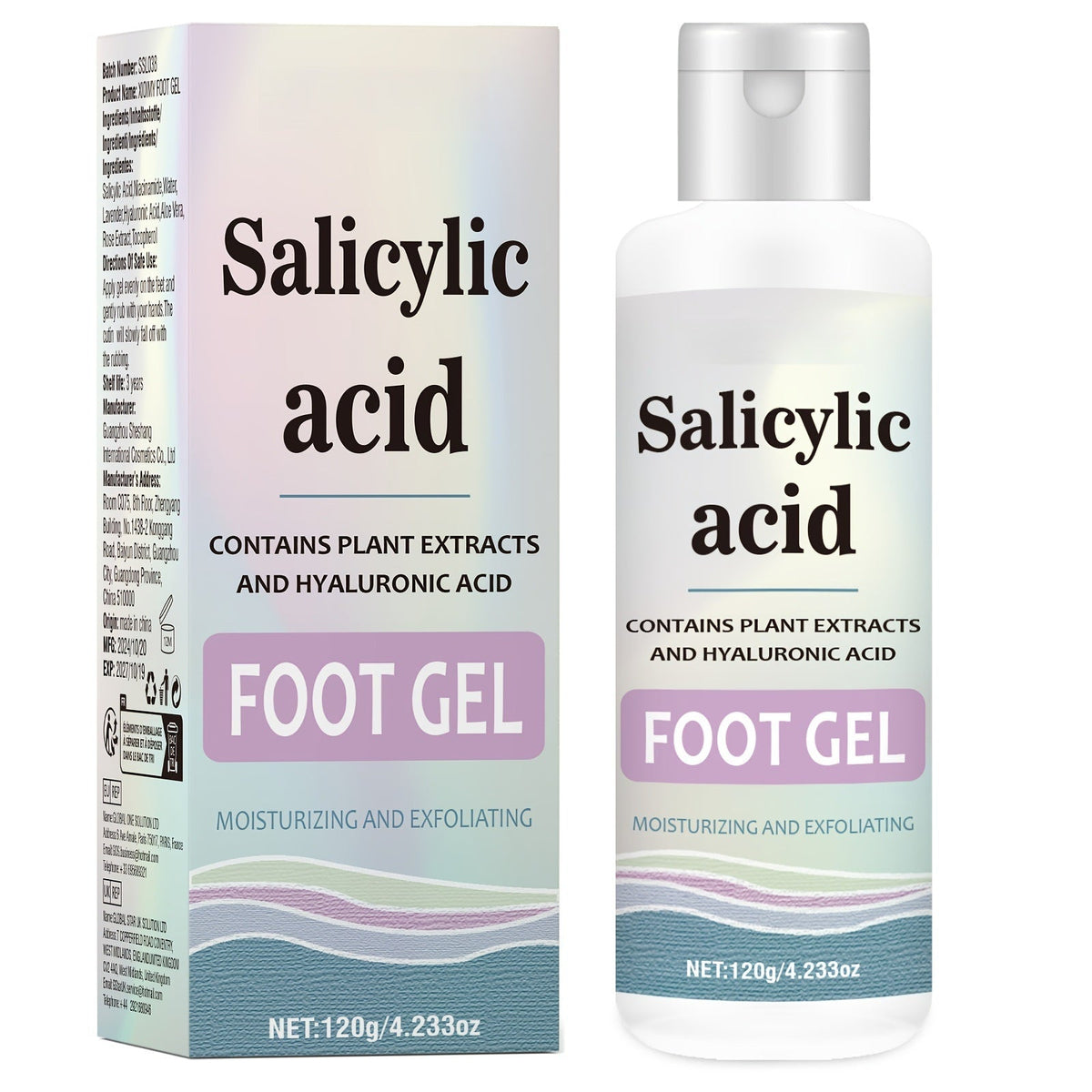Salicylic Acid Foot Gel – Exfoliating and Moisturizing Heel Cream for Dry Cracked Feet, Smooth Callus Removal, Nourishing Daily Repair Foot Treatment