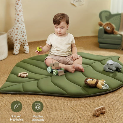 Baby Play Gym and Activity Mat – Oversized Leafy Playpen with 6 Removable Toys for Early Learning, Crawling, and Sensory Development