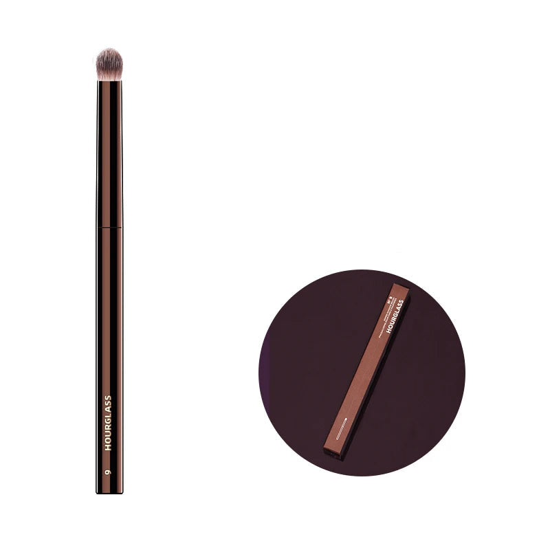 Professional Hourglass Makeup Brush Set – Retractable Eyeshadow, Foundation, Concealer, Powder & Eyeliner Brushes for Beauty Pros