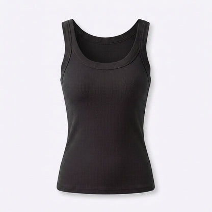 Women’s Basic Ribbed Tank Top – Solid Round Neck Camisole with Stretch Fit for 2026 Summer Wardrobe Essentials