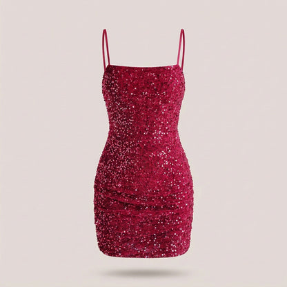 Sequin Backless Mini Dress – Sexy Bodycon Birthday & Club Party Dress for Women’s Night Out