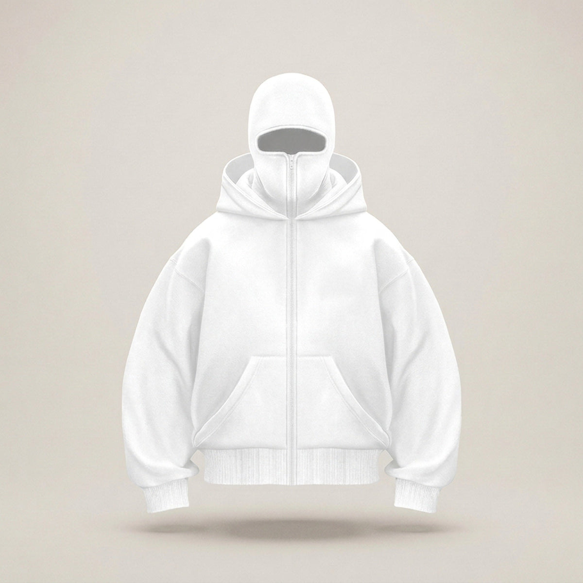 Men's Winter Balaclava Zip Hoodie – Warm Hooded Sweatshirt with Built-In Face Mask for Outdoor Adventures