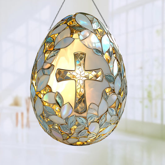 Acrylic Easter Egg Suncatcher – 2D Vibrant Hanging Window Panel for Garden, Home, Holiday Gifts & Seasonal Window Displays