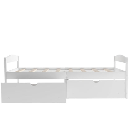 Twin Size Platform Bed, with Two Drawers